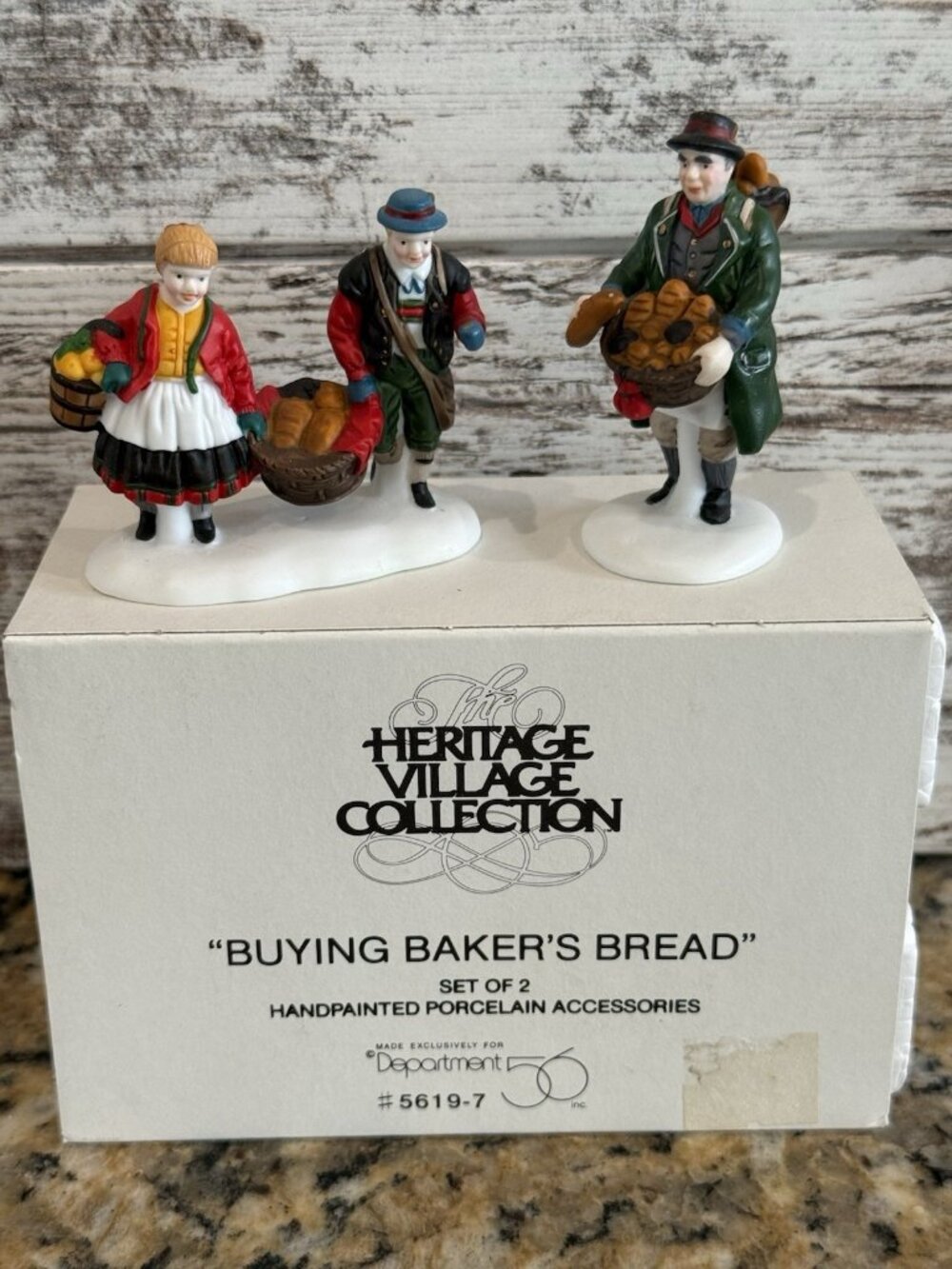 Dept 56 Heritage Village Accessory - Buying Baker's Bread - Set of 2